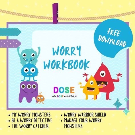 The Worry Workbook has been our most downloaded resource. The Worry Workbook is made up of a number of activities, which encourage children to reflect and investigate their worries, giving them an avenue to express, understand their feelings and helps to release the bodies natural painkiller Endorphins. ⭐️ My Worry Monsters ⭐️ Be a Worry Detective ⭐️ The Worry Catcher ⭐️ Your Worry Warrior Shield ⭐️ Manage your Worry Monsters Download yours for free. Worry Activities For Kids, Worry Monster Activity, Therapy Printables, Worry Monster, Warrior Shield, Monster Activities, Worried Kids, Zones Of Regulation, Behavior Supports