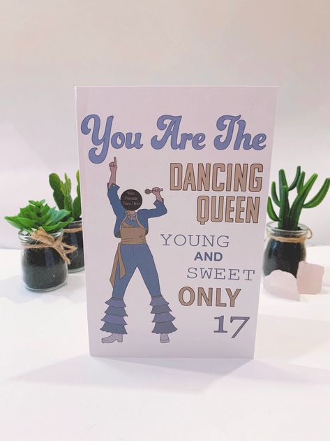 Mamma Mia Gifts Ideas, You Are The Dancing Queen, Mamma Mia Gift Ideas, 17. Geburtstag, Queen Birthday, Birthday Captions, Teen Birthday, Mama Mia, 17th Birthday