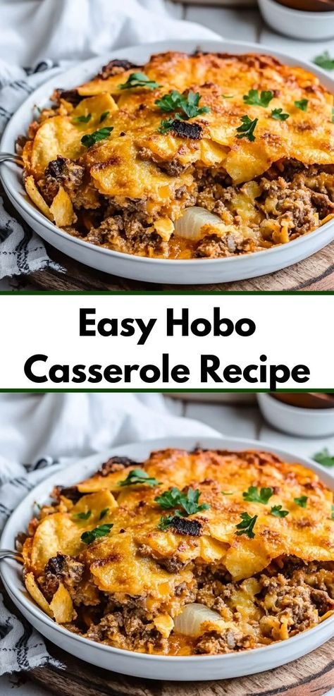 Craving a delicious meal that won’t take hours to prepare? This Easy Hobo Casserole Recipe offers a delightful mix of ground beef and veggies, making it an ideal choice for quick family dinner ideas. Quick Family Dinner Ideas, Ground Beef And Veggies, Hobo Meals, Casserole Ground Beef, Hobo Casserole, Beef And Veggies, Beef Potatoes, Potatoes And Cheese, Quick Family Dinners