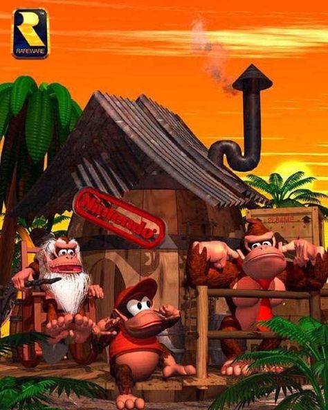 Donkey Kong Country Returns, Donkey Kong Junior, Diddy Kong, Donkey Kong Country, Super Mario 3d, Art Games, Paper Games, Nintendo Art, Retro Videos