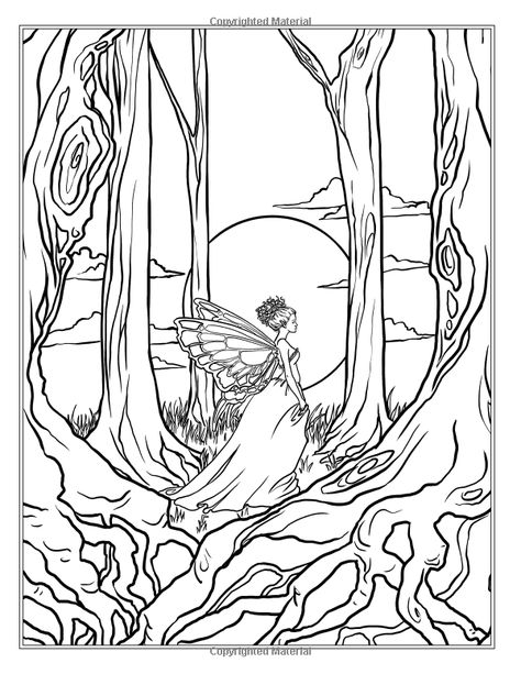 Fairy Forest Coloring Pages, Fairy Forest Drawing, Book Carving, Art Tracing, Forest Coloring Pages, Enchanted Forest Book, Forest Coloring Book, Forest Coloring, Enchanted Forest Coloring Book