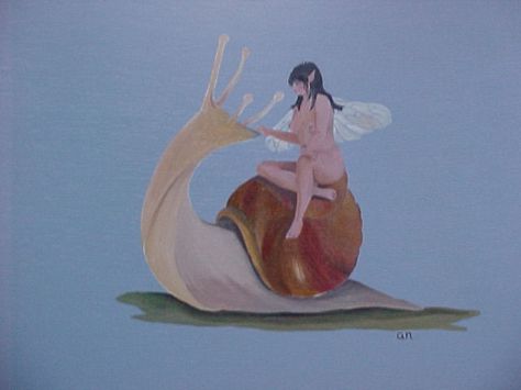 Fairy Riding Frog, Snail Tattoo, Snail Trail, Snail Art, Fairy Art, Art Inspo, Print Making, Fantasy Art, Elf