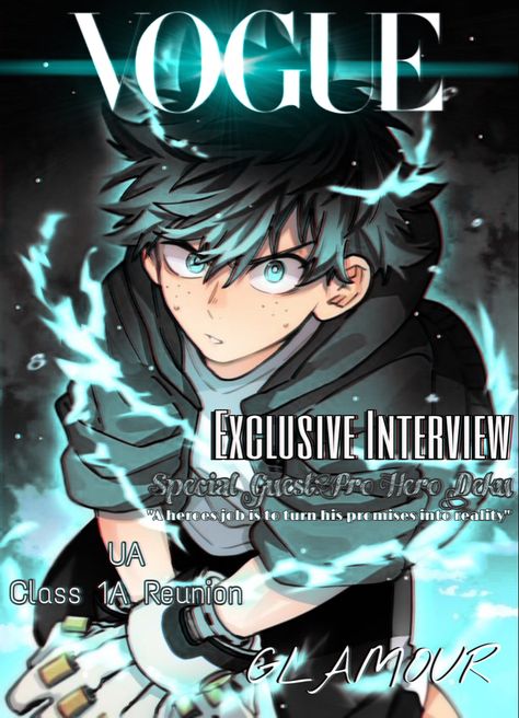 Anime Long Hair, Vogue Magazine Covers, Anime Decor, Anime Cover Photo, Anime Crafts, Vogue Covers, My Hero Academia Episodes, Hero Academia Characters, Fanarts Anime