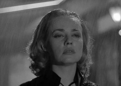 2/"Elevator to the Gallows" featuring Jeanne Moreau, (1956). “I’m the one who can’t take anymore. I love you. I love you. So we have to … I won’t leave you, Julien. You know I’ll be there,” preceding a rendezvous with her lover, Julien Tavernier (Maurice Ronet). The camera centers on her face, highlighting the expression in her eyes and foreshadowing her emblazoned devotion to Julien, a man whom she risks her life for.-Edward Benner, The Review. Elevator To The Gallows, Face Highlighting, Jeanne Moreau, Psychological Thrillers, Mystery Thriller, Her Eyes, Perfect World, Retro Futurism, I Win