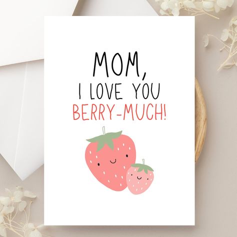 Funny Mom Greeting Card, Mothers day card, Love You Berry Much, Personalized Card, gift for mom, mom card, mom gift idea by MaeveDesignGoods on Etsy Sloth Diorama, Mom Greeting Card, Cards For Mom, Birthday Cards For Mother, Mother's Day Greeting Cards, Mom Cards, Mother Birthday, Funny Mom, Blank Card