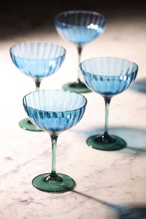 Blue Champagne Glasses, Quirky Homeware, Quirky Kitchen, Blue Champagne, Quirky Home, Rockett St George, Glassware Kitchen, Kitchen Collection, Pisco