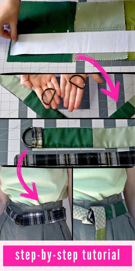 Learn how to make a reversible belt using leftover fabric. This project is perfect for crafting a stylish accessory that can be worn in different ways. Follow our simple DIY steps to create a unique D-ring belt that’s both practical and trendy  | DIY double ring belt | fabric belt diy ideas | D-ring belt tutorial | easy fabric belt ideas Fabric Belt Diy, 1 Yard Sewing Projects, Belt Diy Ideas, Scrap Sewing Projects, Sewing Projects Beginner, Useful Sewing Projects, Double Ring Belt, Belt Tutorial, Diy Steps