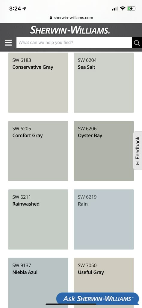 Oyster Bay Sherwin Williams Living Room, Sherwin Williams Nursery, Inside House Colors, Sherwin Williams Living Room, Oyster Bay Sherwin Williams, Farmhouse Paint Color, Pretty Color Combinations, Sherwin Williams Paint Neutral, Interior House Painting