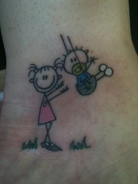 Brother sister tattoo Tattoo Ideas Gemini, Brother Sister Tattoo Ideas, Gemini Cartoon, Siblings Tattoo, Bro Tattoos, Lil Tattoos, Sister Tattoo Ideas, Sister Tat, Small Sister Tattoos