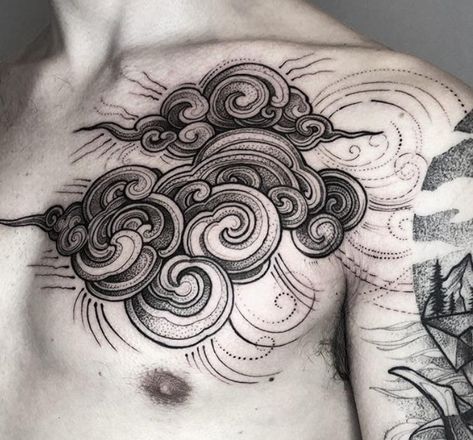 60 Best Cloud Tattoo Ideas and Designs from Dark to Bright for 2021 Black Cloud Tattoo, Cloud Tattoos, Blatt Tattoos, Cloud Tattoo Design, Small Wave Tattoo, Tato Dada, Air Tattoo, Tattoo Filler, Tato Lengan