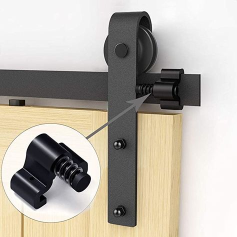 Amazon.com: CCJH Sliding Barn Door Stop Upgrade Adjustable Barn Door Stoppers Hardware for Top Track Black 1 Pair: Home Improvement Barnyard Door, Door Stoppers, Barn Door Designs, Diy Barn Door, Sliding Door Hardware, Sliding Barn Door Hardware, Door Kits, Spring Door, Feel Happy