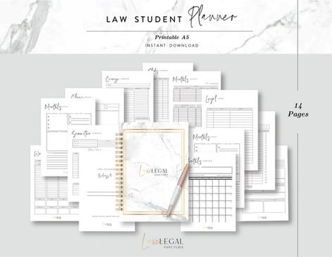 Law School Planner Case Brief Template, Semester Schedule, Law School Planner, Case Brief, Study Organizer, School Planner Template, Hours Tracker, Law School Life, Student Planner Printable