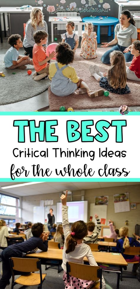 Boost critical thinking skills in your elementary classroom with our engaging activities! From riddles to puzzles, these brain breaks are perfect for 1st, 2nd, and 3rd graders. Foster creativity and problem-solving abilities with fun school ideas that require no worksheets. Transform learning into an exciting adventure with our collection of critical thinking exercises. Try them now and watch young minds thrive! Classroom Engagement, Study Activities, Thinking Games, Get To Know You Activities, Critical Thinking Activities, Early Finishers Activities, Fun Brain, Fun School, Inquiry Based Learning