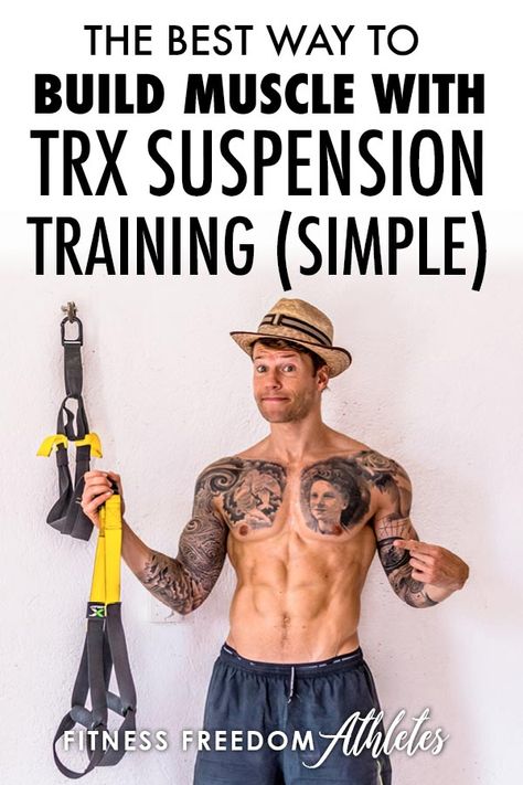 Adam, Fitness Freedom Athletes holds a TRX suspension trainer Trx Benefits, Trx Workouts For Men, Trx Squat, Trx Suspension Trainer, Trx Suspension Training, Quad Muscles, Trx Suspension, Full Body Cardio, Trx Training