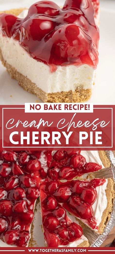 Cherry Cheesecake Dessert, Cherry Pie Filling Recipes, Pie Topping, Cherry Cheesecake Recipe, No Bake Cheesecake Filling, No Bake Cherry Cheesecake, Oreo Desserts, Desserts With Few Ingredients, Cherry Pie Recipe