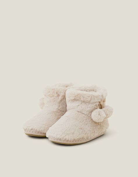 Toasty toes, always.Keeping your feet warm and your loungewear looking luxe, this pretty pair has a boot silhouette with pom-pom detailing. Perfect for nights in. Cream Boots Cream, Boot Silhouette, Ugg Ultra Mini, Cute Slippers, Fascinator Headband, Soft Slippers, Wedding Bridal Jewellery, Birthday Wishlist, Slipper Boots