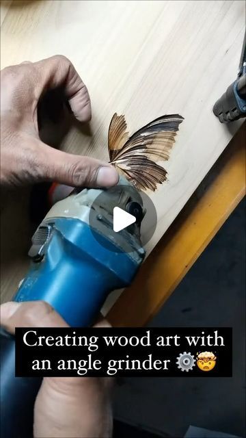 ARTWORK DAILY🎨 on Instagram: "Using an angle grinder, this artist transforms a plain wood canvas into a stunning piece of art. 🦋⚙️ Rate 1-10🥰

Artist 61664792038 on Doüyin" Grinder Wood Art, Dremel Wood Carving Ideas Free Pattern, Angle Grinder Wood Carving, Wood Carving Art Sculpture, Angle Grinders, Angle Grinder, Wood Carving Art, Piece Of Art, Wood Canvas