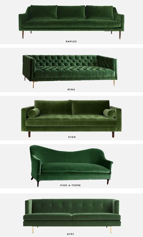 Neutral Couches, Green Velvet Sofas, Green Couches, Sofa Mint, Neutral Couch, Sofa Styles, Color Sofa, Velvet Sofas, Lobby Furniture