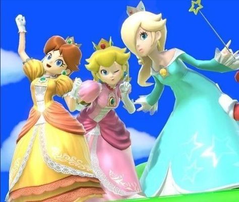 Daisy Costume, Trio Costumes, Super Princess Peach, Super Mario Princess, Super Princess, Spirit Week Outfits, Cute Group Halloween Costumes, Nintendo Princess, Trio Halloween Costumes