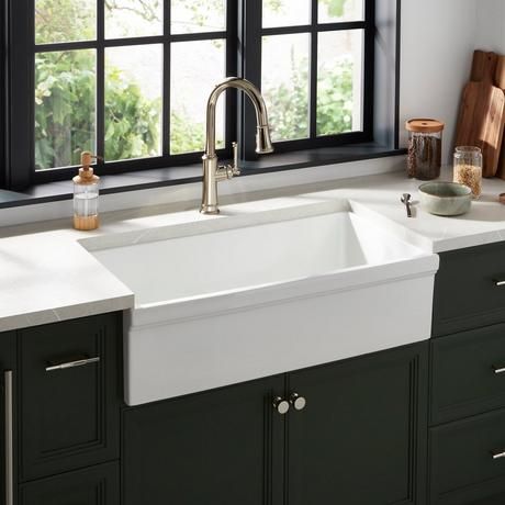 Farmhouse Sinks, Apron Front Sinks White Farmhouse Sink, Polished Nickel Faucet, Clawfoot Tub Shower, Interior Door Knobs, Pedestal Tub, Corner Toilet, Wall Mount Sinks, Copper Tub, Fireclay Farmhouse Sink