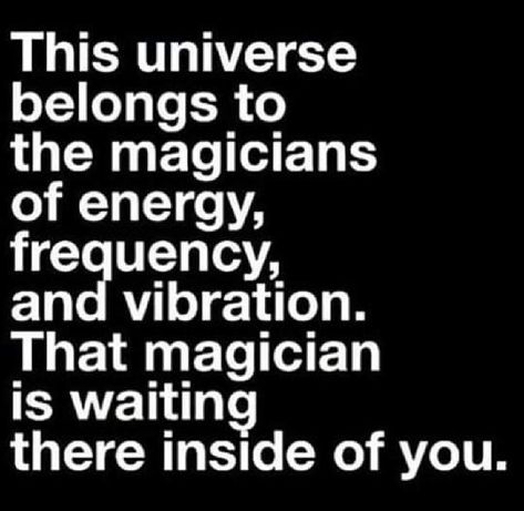 This universe belongs to the magicians of energy, frequency, and vibration. That magician is waiting there inside of you. Energy Frequency, Magic Quotes, Powerful Quotes, Free Reading, Spiritual Awakening, Great Quotes, Positive Thinking, Consciousness, The Magicians