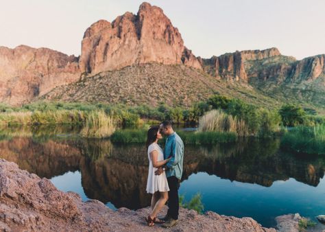 Engagement photos at Arizona's Salt River Salt River Az Engagement Photos, Salt River Photoshoot, Salt River Arizona Photoshoot, Salt River Engagement Photos, Engagement Picture Locations, Holiday Shoot, Outfit Info, Water Photoshoot, Arizona Engagement