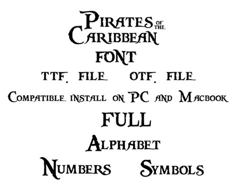 Pirates of the Caribbean font file .ttf true type font installable on PC or Mac Cricut Download Pirate letters decor shirt party birthday Pirate Letters, Letters Decor, Caribbean Party, Prom Themes, Numbers Symbols, Type Font, Numbers Font, Treasure Maps, Decorative Letters