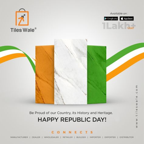 Be Proud Of Our Country, Its History And Heritage.. "𝗛𝗮𝗽𝗽𝘆 𝗥𝗲𝗽𝘂𝗯𝗹𝗶𝗰 𝗱𝗮𝘆" #republicbharat #republicday #republicday2021 #republicdayindia #indian #bharat #republicdayofindia2021 #Verifiedmanufacturer #ceramic #sanitaryware #tiledealers #tiledistributors #tileretailer #tileexporters #madeinindia #worldwide #tilesdirectory #makeinindia #localinvocal #onlineplatform #businessapp #digitalmarket #BeVocalForLocal Republic Day India Creative Ads, Republic Day Ads, Republic Day Creative Post, Republic Day Creative Ads, Logo Design Women, Festival Post, 15 August Independence Day, Creative Tile, Republic Day India