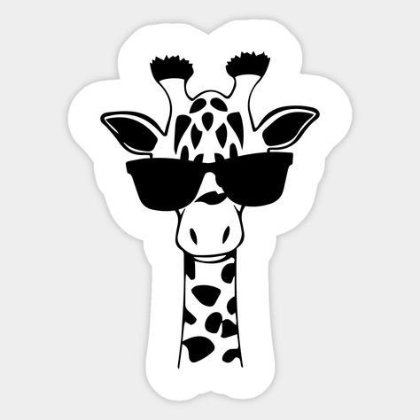 Giraffe With Sunglasses, Funny Giraffe Tattoo, Giraffe Sticker, Giraffe With Glasses, Giraffe Decal, Giraffe Tattoo, Peace Sign Tattoos, Sunglasses Sticker, Sunglasses Funny