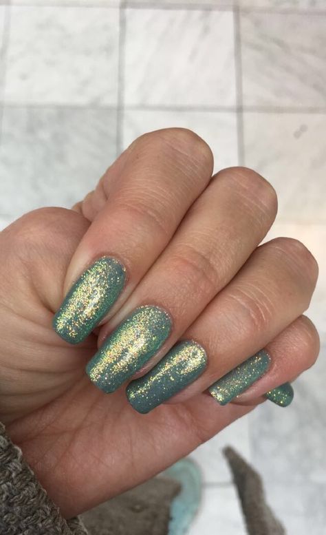 Cnd Shellac Sage Scarf Glitter Nails Sage Nails With Glitter, Green And Nude Nails, Sage Green Wedding Bridesmaid, Sage Gown, Sage Nails, Sage Green Nail, Cnd Shellac Nails, Cnd Nails, Picture Polish