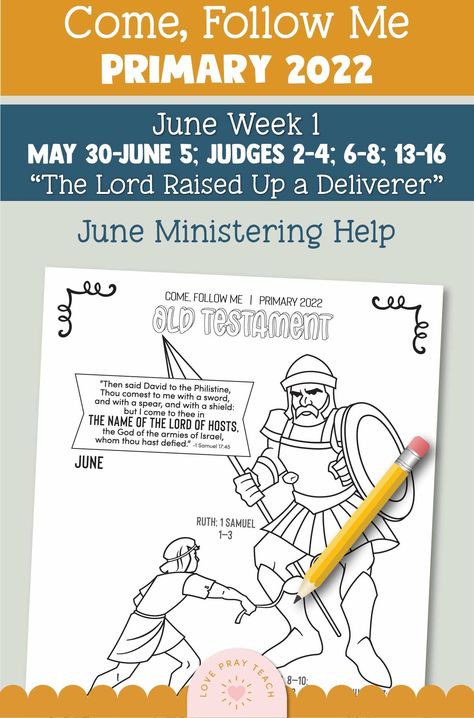 Come, Follow Me for Primary May 30–June 5 Judges 2–4; 6–8; 13–16 “The Lord Raised Up a Deliverer” Printable Lesson Packet 1 Samuel 8, Ruth 1, Lds Primary Lesson Helps, Lds Primary Lessons, Mystery Word, Kids Cycle, 1 Samuel, Lord Of Hosts, Primary Lessons