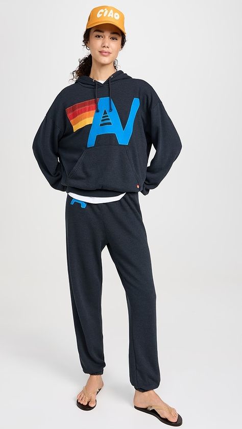 Aviator Nation Logo Sweatpants | Shopbop Aviator Nation Sweatpants Outfit, Aviator Nation Outfit, Colorful Sweatpants, Aviator Nation Logo, Logo Sweatpants, Sweatpants Outfit, Aviator Nation, Medical Problems, Rainbow Stripes