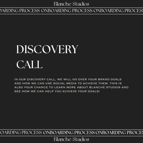 Our Onboarding Process at Blanche Studios 📰 The onboarding process is one of the most important processes at Blanche Studios. We make the process as thorough and efficient as possible before we start posting to your socials. In reality, all of these steps takes about 1 month before we can begin posting for you as your Social Media Manager. Here are the steps in our onboarding process as a Social Media Marketing Agency: - Discovery Call - Brand Proposal - Contract Stage - New Client Que... Start A Marketing Agency, Brand Proposal, Social Media Content Strategy, Onboarding Process, Social Media Marketing Agency, Discovery Call, Content Strategy, Media Content, 1 Month