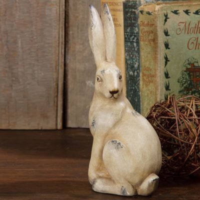 WHITE HARE HOLLOW | Shop Sales Events Antique Farmhouse Primitive Rabbit, Bunny Statue, Metal Animal, Spring Animals, Easter Garden, Ceramic Bunny, Bunny Figurine, Rabbit Figurine, Primitive Farmhouse