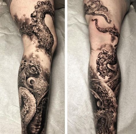 Realistic Octopus Tattoo Tattoo Octopus, Underwater Tattoo, Octopus Tattoo Sleeve, Kraken Tattoo, Mangas Tattoo, Phönix Tattoo, Octopus Tattoo Design, Pirate Tattoo, Octopus Tattoos