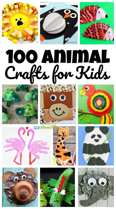 Over 100 Amazing Animal Craft Ideas for kids of all ages from toddler, preschool, kindergarten and more!! #craftsforkids #zootheme #animals Zoo Animal Crafts For Kids, Zoo Animals Preschool, Sea Animal Crafts, Animal Crafts Preschool, Zoo Crafts, Zoo Animal Crafts, Ocean Animal Crafts, Giraffe Crafts, Panda Craft