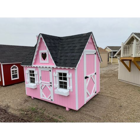 Little Cottage Company Victorian Playhouse & Reviews | Wayfair Victorian Playhouse, Cedar Playhouse, Luxury Playhouses, Playhouse Kits, Cottage Victorian, Gingerbread Trim, Outdoor Playhouse, Drip Edge, Plywood Flooring