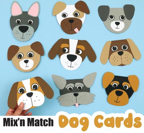 Cute Handmade Cards, Dog Cards Handmade, Dog Hybrid, Easy Paper Crafts For Kids, Valentines Puzzles, Cardboard Crafts Kids, Dog Birthday Card, Birthday Cards For Boys, Puppy Birthday