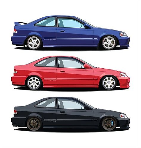 You and your buddies get together to show off your latest Civic mods. Each of the Civic Si colors are represented. • Millions of unique designs by independent artists. Find your thing. 1999 Honda Civic Si, Honda Civic 1999, Civic Sir, Civic Jdm, Honda Civic Vtec, 1999 Honda Civic, Honda Vtec, Car Drift, Civic Car