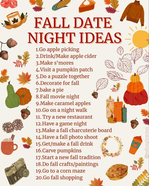 Fall Date Night 🥰🍁✨ Date Ideas For November, Fall Date Night, Fall Dates, Corn Maze, Fall Drinks, Thanksgiving Activities, Date Ideas, Fall Photoshoot, Apple Picking