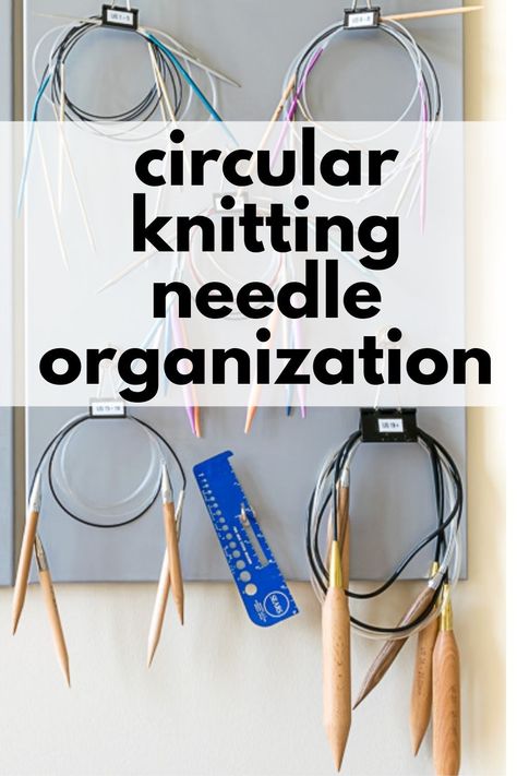 An easy, economical and efficient idea for Circular Knitting Needles Organization. Take your tangle of circular needles from chaos to organized with this easy-to-do idea. Knitting Needle Case Pattern, Diy Knitting Needles, Knitting Organization, Knit Decor, Knitting Room, Knitting Needle Storage, Knitting Storage, Yarn Organization, Yarn Storage