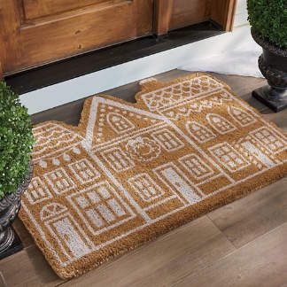 Gingerbread Village Coir Door Mat Gingerbread Farmhouse, Boho Halloween Decor, Christmas Door Mat, Gingerbread Decor, Gingerbread Christmas Decor, Gingerbread Village, Halloween Door Mat, Unique Cookies, Real Christmas