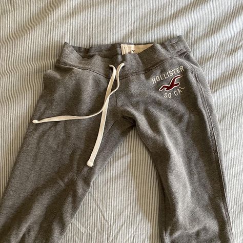 Low rise vintage Hollister sweatpants Slight... - Depop Kiss Clothes, Thrifting Ideas, Low Rise Sweatpants, Thrift List, Thrift Board, Hollister Vintage, Hollister Clothes, Hollister Sweatpants, Vintage Hollister