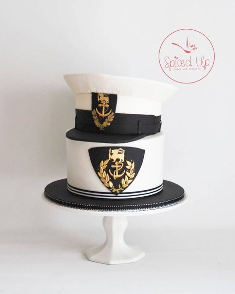 Welcome Home Cakes, Navy Cakes, Navy Retirement, Royal Navy Officer, Hat Cake, Indian Navy, Retirement Party, Retirement Parties, Royal Navy