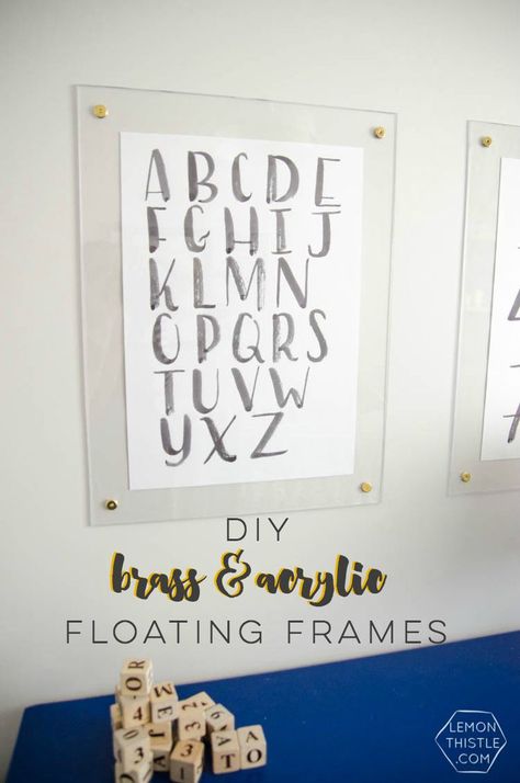 DIY brass and acrylic floating frames- for a fraction of the cost! So modern, I love it! Frames Diy, Diy Crafts Ideas, Floating Acrylic Frame, Acrylic Picture Frames, Floating Picture Frames, Lab Design, Floating Frames, Acrylic Photo Frames, Modern Crafts