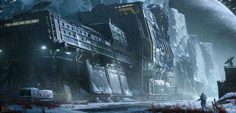 ArtStation - The Europa Colony Sci Fi Base, Post Apocalyptic City, Science Fiction Artwork, 70s Sci Fi Art, Building Images, Building Concept, Sonic Adventure, Fantasy Places, Star Wars Fan Art