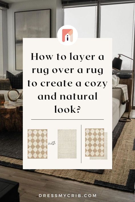 Learn How To Layer Rugs in living room, Pick the ones that complement each other in an open floor plan and how to visually create rooms with the help of rugs where walls don't exist. Find modern and vintage rugs that go together well to create a cozy, well coordinated interior. Our rug on carpet and rug layering tips will help you style in different interior styles, such as Modern Farmhouse, Neutral Scandinavian style, Boho Living Room, Japandi Neutrals and even Coastal Interior. Cotton Rugs Living Room, Boho Layered Rugs, 2 Rugs In Living Room Layout, Two Rugs In One Room Layout, How To Layer Rugs Living Rooms, Rugs On Top Of Carpet, Rug Layering Living Room, Two Rugs In One Room, Mix And Match Rugs