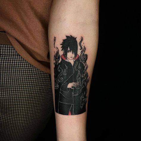 Anime Tattoo Artist on Instagram: “• SASUKE UCHIHA • Honestly the coolest official Sasuke art that I’ve seen in a long time 🔥 the Amaterasu flames sheesh” Anime Tattoo Artist, Sasuke Tattoo, Oni Tattoo, Naruto Tattoo, Anime Tattoo, Anime Tattoos, Sasuke Uchiha, Artist On Instagram, 5 Hours