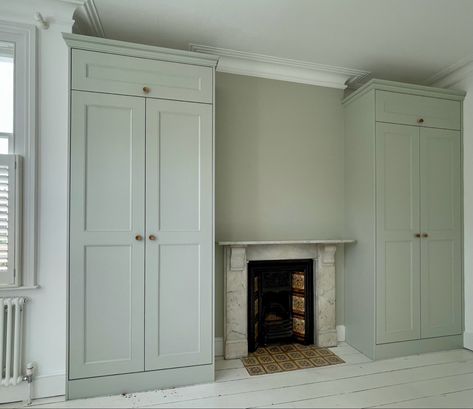 Farrow Ball Cromarty, Cromarty Farrow And Ball, Bedroom Cupboards, Fitted Wardrobes, Farrow And Ball, Farrow Ball, Bedroom Office, Dining Area, Home Organization