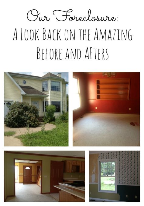 Our Foreclosure~A Home Tour of the Before and Afters. This is an incredible transformation that shows the power of looking past the ugly. Foreclosure Remodel, Cheap Remodel, Garage Door Types, Fireplace Remodel, Home Repairs, Remodeling Projects, Simple House, Home Tour, Home Improvement Projects